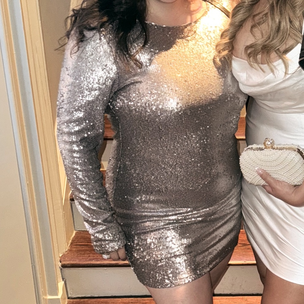 Mini shimmer silver dress